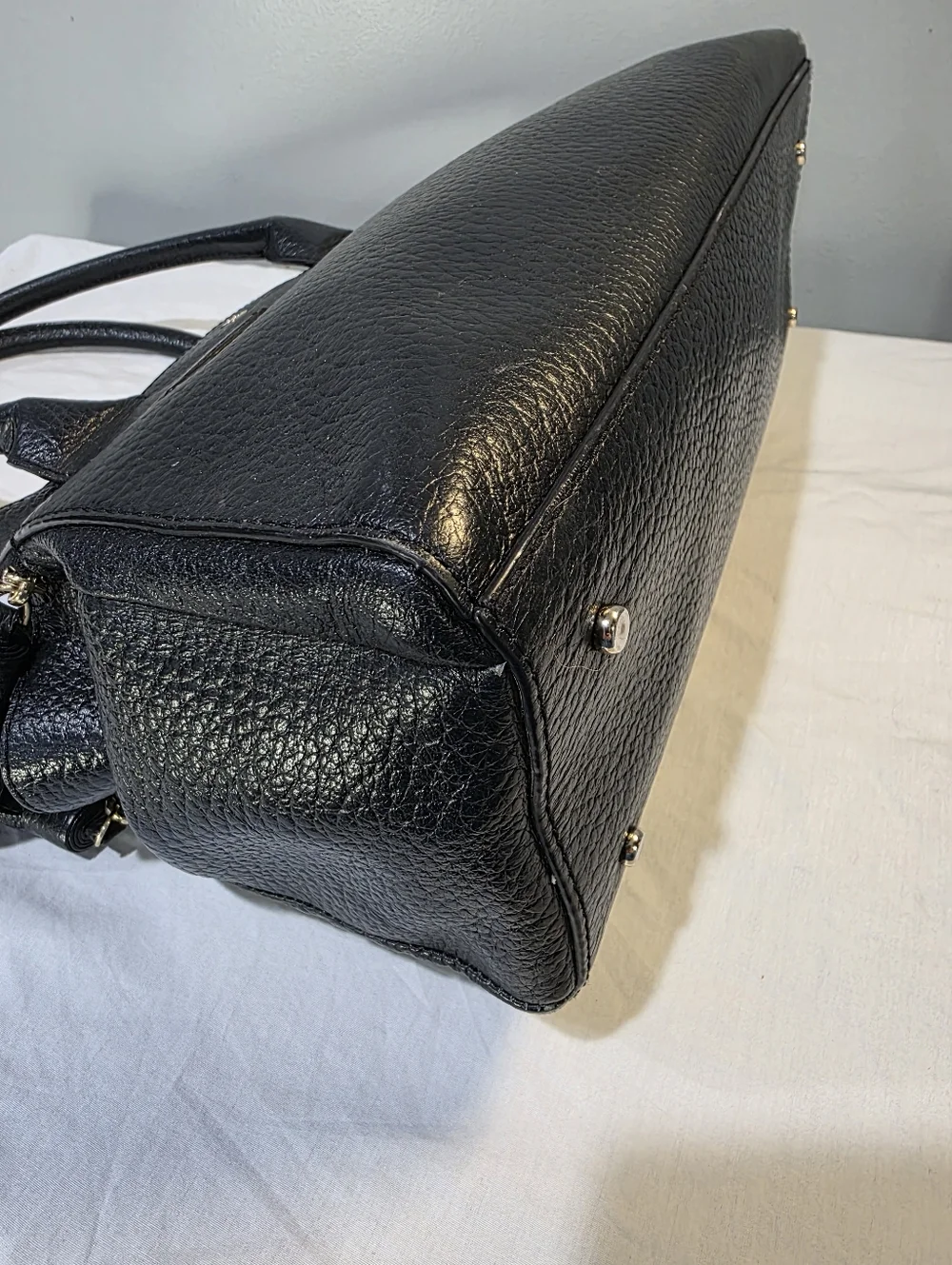 Kate Spade Classic Southport Avenue Lydia Peppled Leather Satchel Tassles Preppy